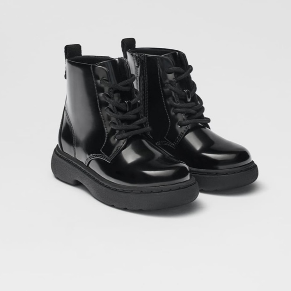 NWT Zara Kids Patent Effect Boot